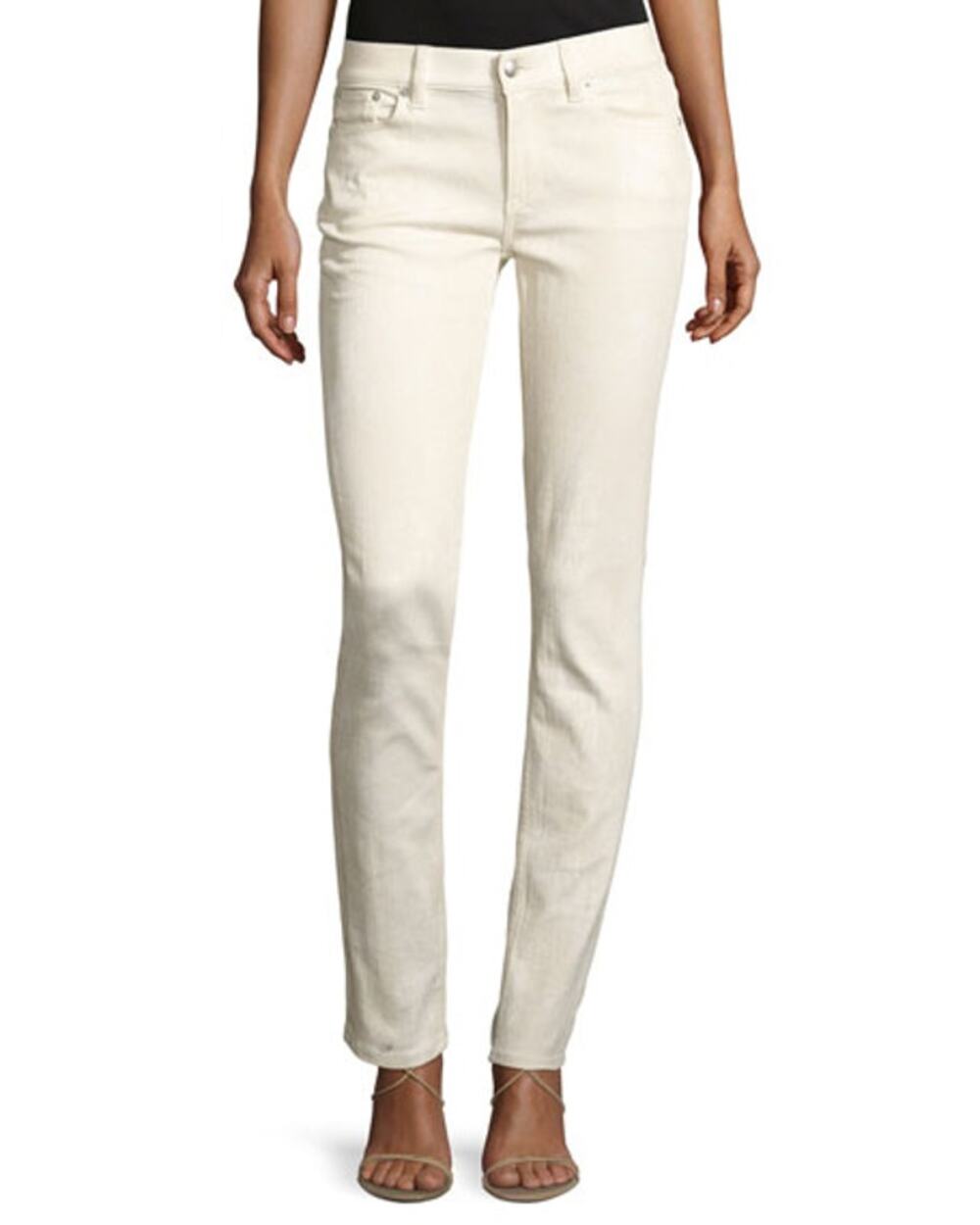 Ralph Lauren 105 Cigarette Jeans Stretch Denim Mid Rise Straight White 26x28